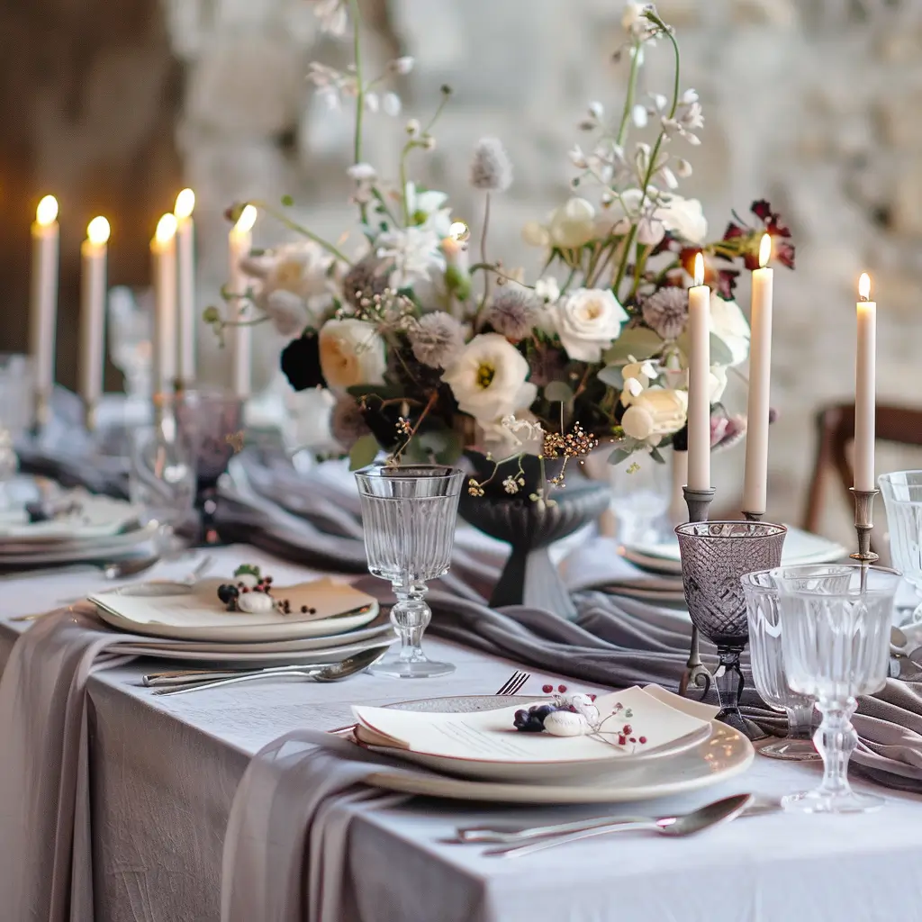 עיצוב שולחן חתונה סגנון מודרני